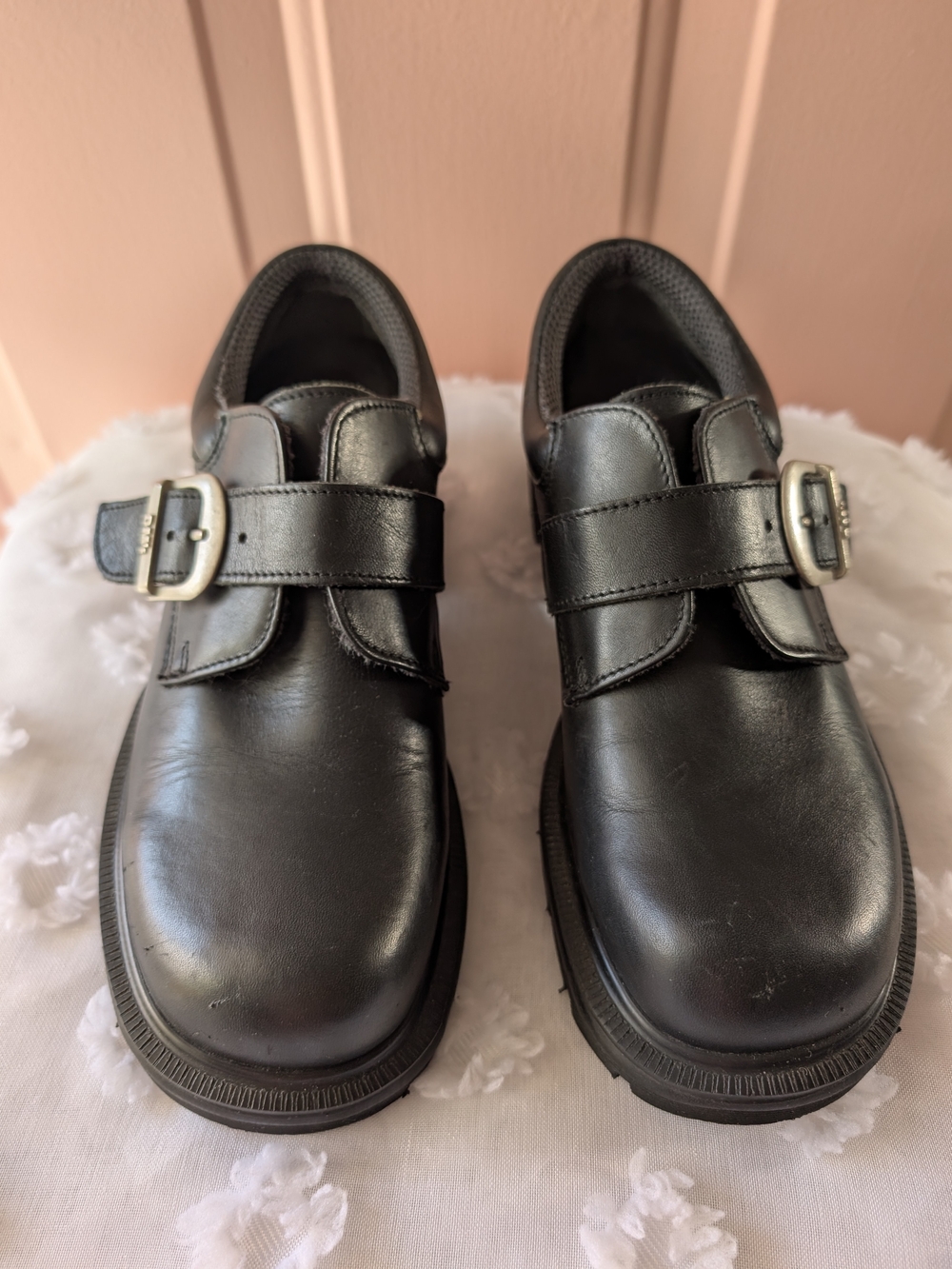 Vintage Dr. Martens Made in England Black Leather Monk Strap Shoes
